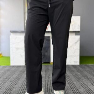 Black Pleated Straight Fit Pant